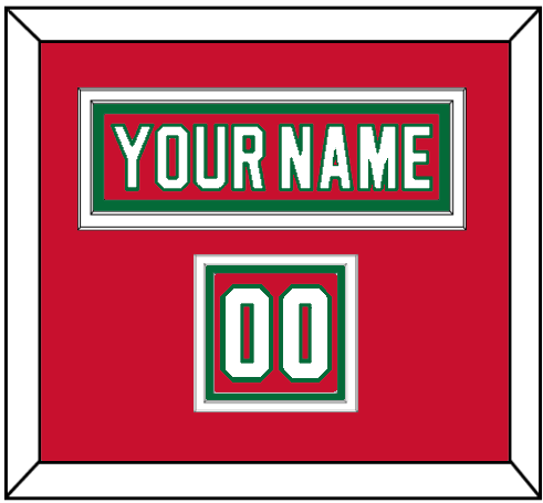 New Jersey Nameplate & Number (Shoulder) - Heritage Red (2010-2017) - Premier Tier 2