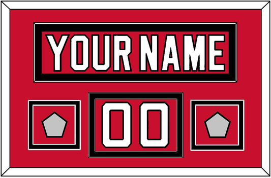 New Jersey Nameplate, Number (Shoulder) & 2 Stanley Cup Finals Jersey Patches - Road Red (1992-2007) - Signature Tier 2
