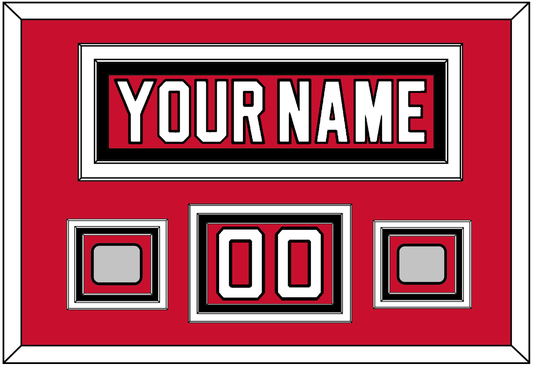 New Jersey Nameplate, Number (Shoulder) & 2 Stanley Cup Finals Jersey Patches - Road Red (1992-2007) - Premier Tier 2