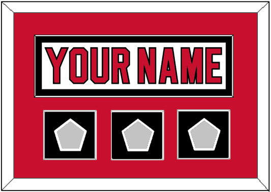 New Jersey Nameplate & 3 Stanley Cup Finals Patches - Home White (1992-2007) - Essential Tier 2