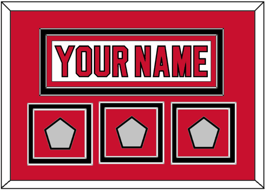 New Jersey Nameplate & 3 Stanley Cup Finals Patches - Home White (1992-2007) - Signature Tier 2