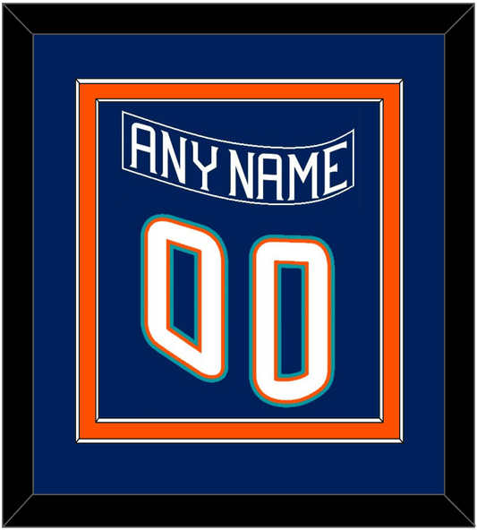 New York Nameplate & Number (Back) Combined - Road Blue (1995-1998) - Signature Tier 2