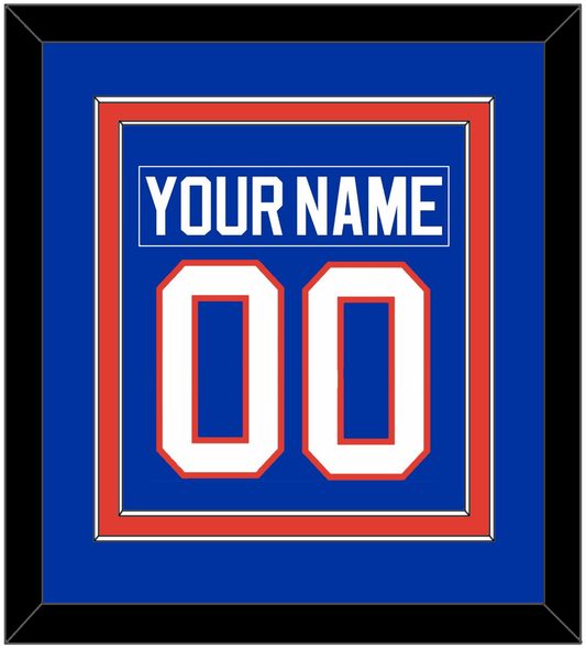 New York Nameplate & Number (Back) Combined - Road Blue (1984-1995) - Signature Tier 2