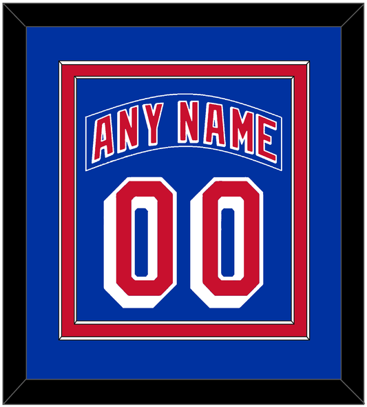 New York Nameplate & Number (Back) Combined - Home Blue (2004-2017) - Signature Tier 2