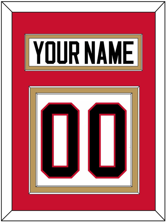 Ottawa Nameplate & Number (Back) - Home/Road White (1995-2007) - Signature Tier 3