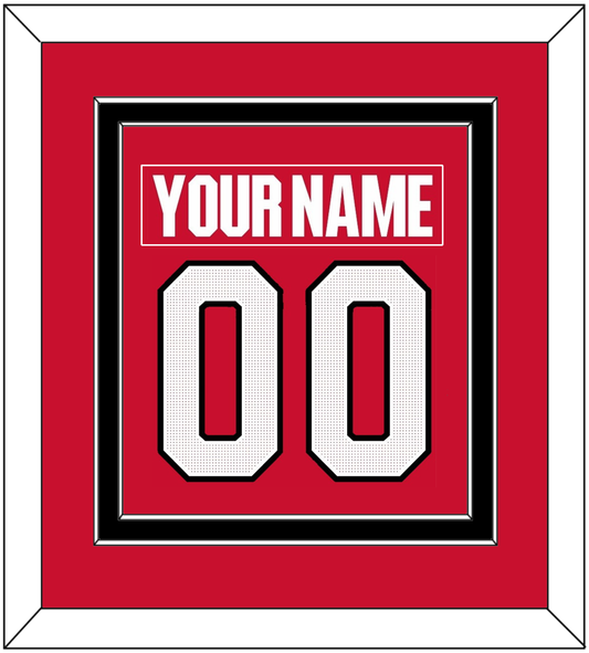 Ottawa Nameplate & Number (Back) Combined - Home Red (2017-2020) - Signature Tier 3