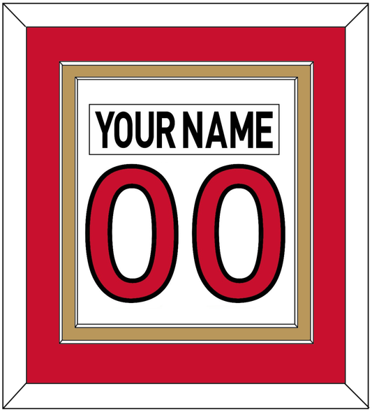 Ottawa Nameplate & Number (Back) Combined - Road White (2007-2017) - Signature Tier 3