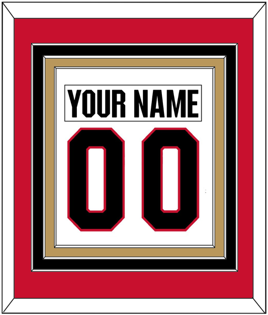 Ottawa Nameplate & Number (Back) Combined - Road White - Premier Tier 4