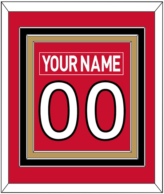 Ottawa Nameplate & Number (Back) Combined - Home Red (2007-2017) - Premier Tier 2