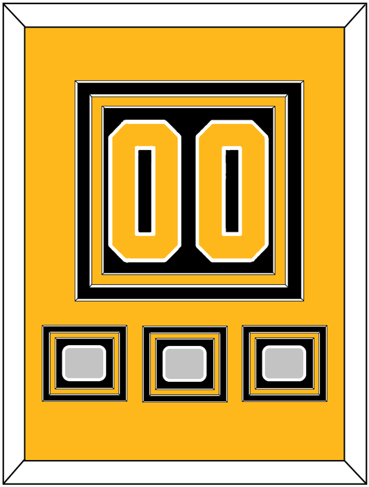 Pittsburgh Number (Back) & 3 Stanley Cup Finals Patches - Home Black - Premier Tier 3
