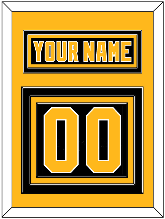Pittsburgh Nameplate & Number (Back) - Road Black (1992-1997) - Premier Tier 3