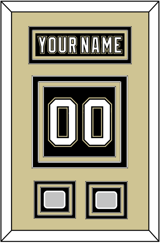Pittsburgh Nameplate & Number (Back) With 2 Stanley Cup Finals Patches - Home Black (2007-2016) - Premier Tier 3