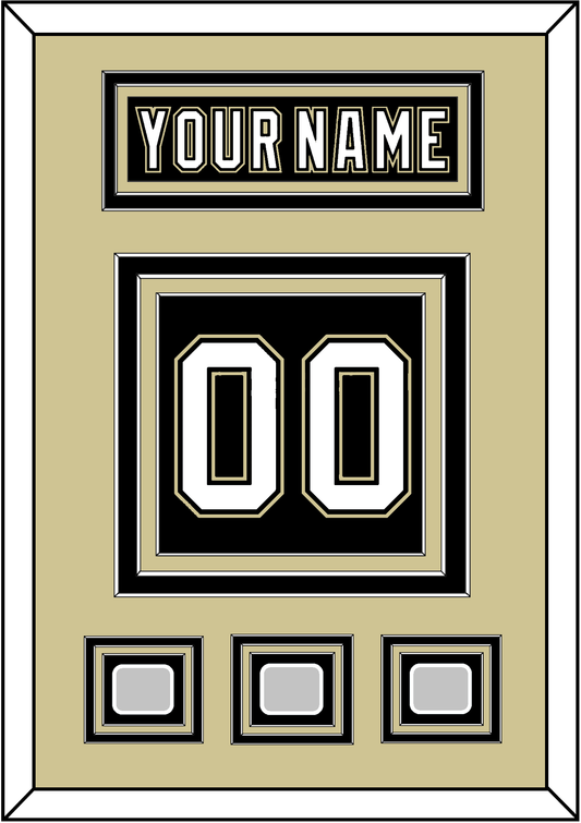 Pittsburgh Nameplate & Number (Back) With 3 Stanley Cup Champions Patches - Home Black (2007-2016) - Premier Tier 3