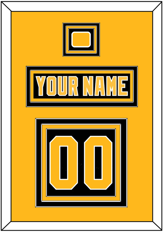 Pittsburgh Nameplate, Number (Back) & Logo Patch - Road Black (1992-1997) - Premier Tier 3