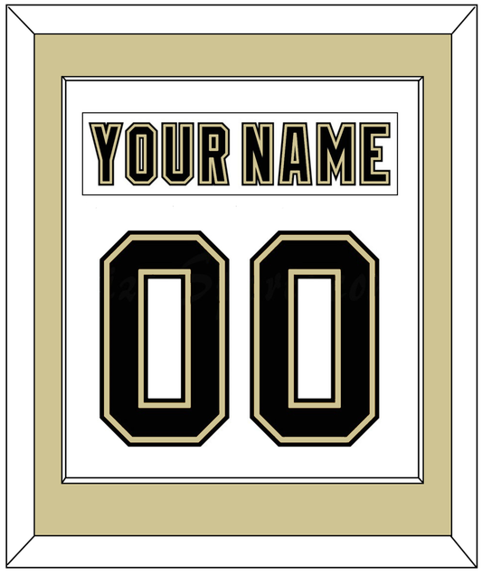 Pittsburgh Nameplate & Number (Back) Combined - Road White (2007-2016) - Essential Tier 2