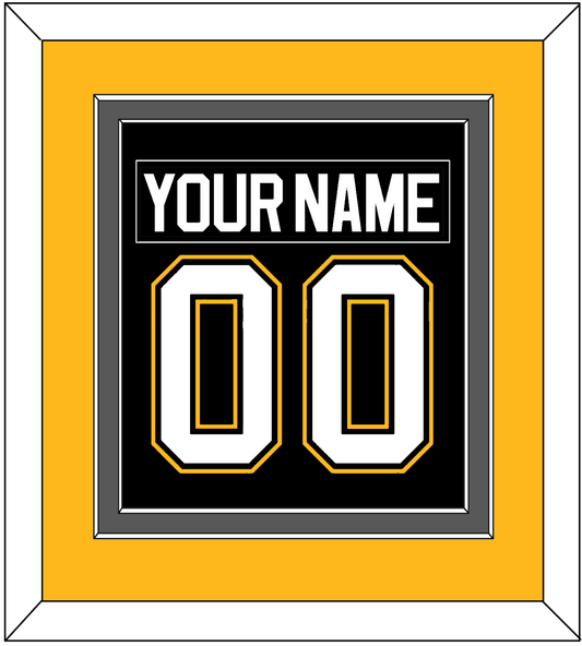 Pittsburgh Nameplate & Number (Back) Combined - Road/Alternate Black (1995-2002) - Signature Tier 3