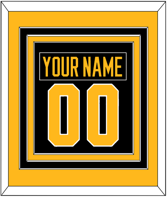 Pittsburgh Nameplate & Number (Back) Combined - Home Black - Premier Tier 3