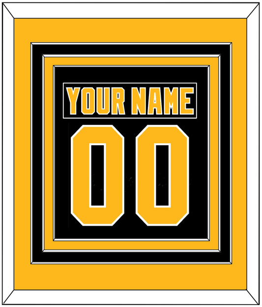 Pittsburgh Nameplate & Number (Back) Combined - Road Black (1992-1997) - Premier Tier 3