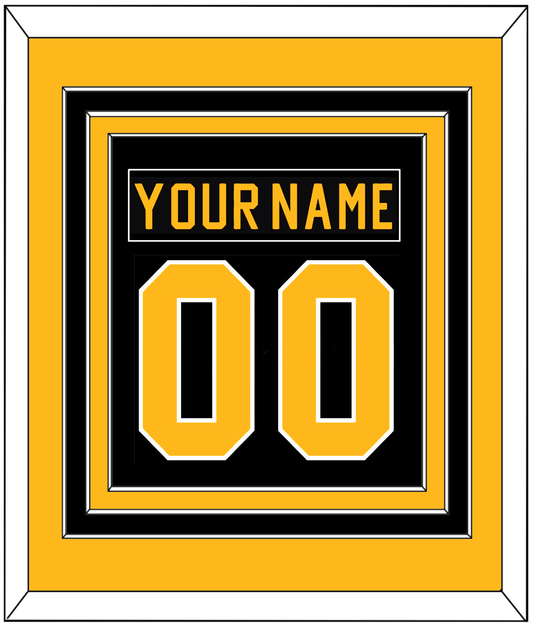 Pittsburgh Nameplate & Number (Back) Combined - Road Black (1981-1984) - Premier Tier 3