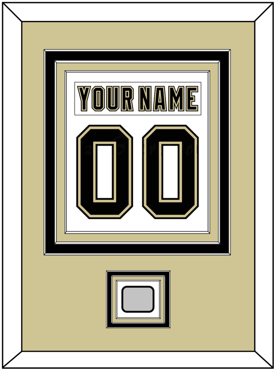 Pittsburgh Nameplate & Number (Back) Combined, With A Stanley Cup Finals Patch - Road White (2007-2016) - Premier Tier 3