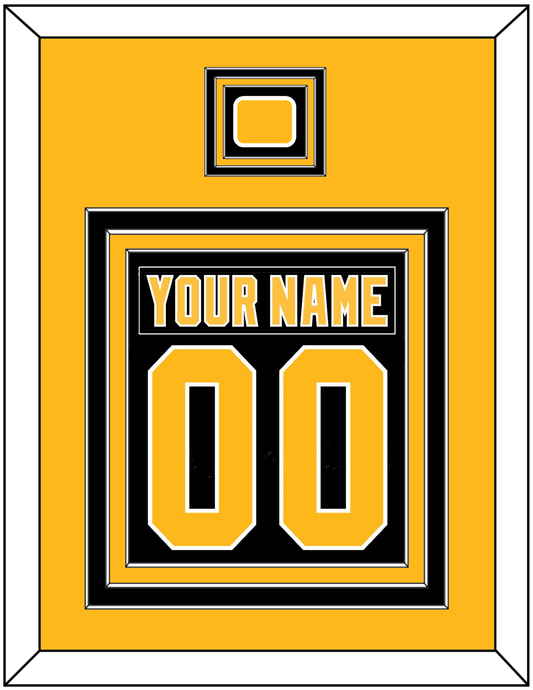 Pittsburgh Nameplate & Number (Back) Combined, With A Logo Patch - Road Black (1992-1997) - Premier Tier 3