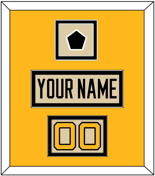 Pittsburgh Nameplate, Number (Shoulder) & 2023 Winter Classic Patch - Tan Jersey - Signature Tier 4