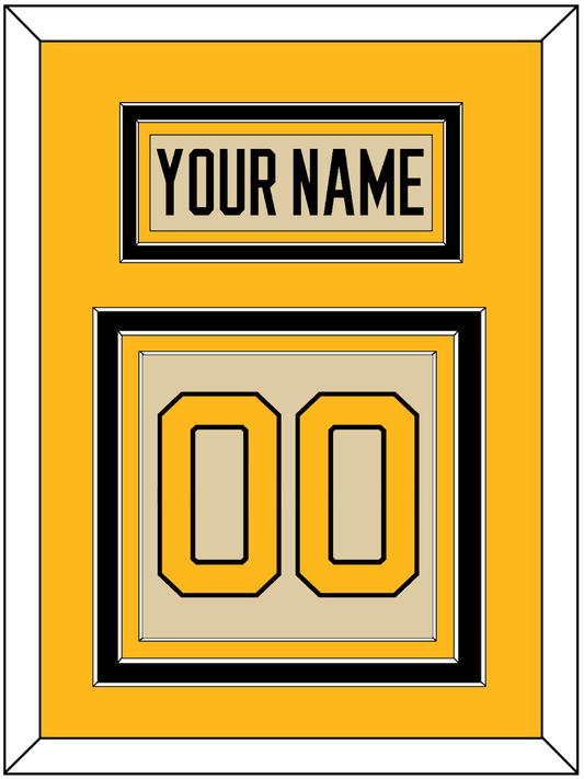 Pittsburgh Nameplate & Number (Back) - 2023 Winter Classic Tan - Premier Tier 4