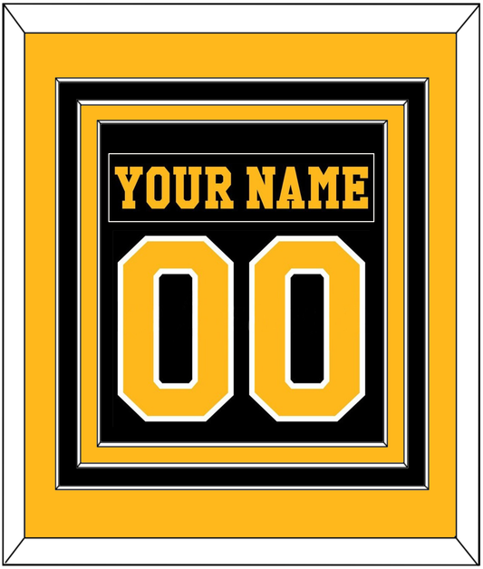 Pittsburgh Nameplate & Number (Back) Combined - Road Black (1984-1988) - Premier Tier 3