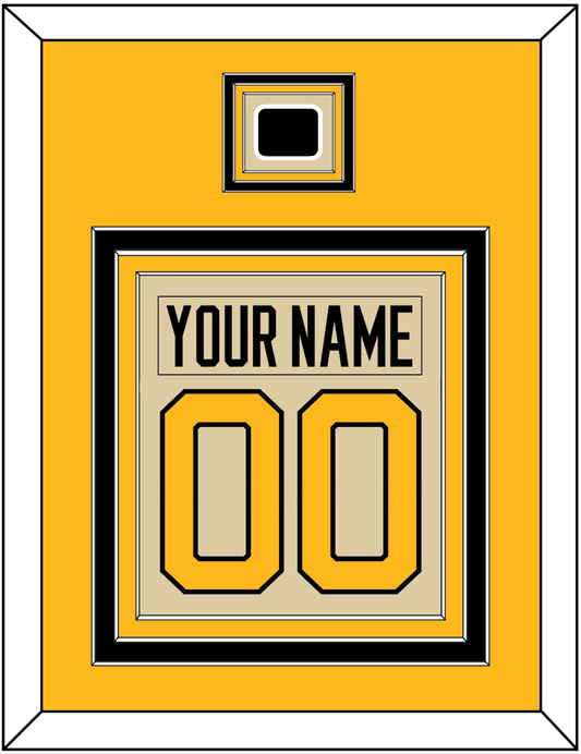 Pittsburgh Nameplate & Number (Back) Combined With Jersey Patch - 2023 Winter Classic Tan - Premier Tier 4