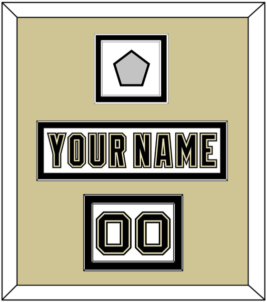 Pittsburgh Nameplate, Number (Shoulder) & Stanley Cup Finals Patch - Road White (2007-2016) - Signature Tier 2