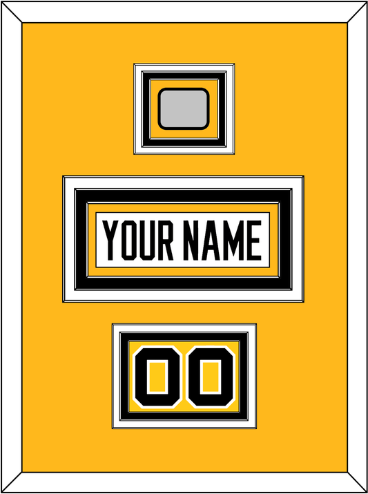 Pittsburgh Nameplate, Number (Shoulder) & Stanley Cup Champions Patch - Road White - Premier Tier 2