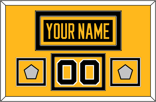 Pittsburgh Nameplate, Number (Shoulder) & 2 Stanley Cup Finals Patches - Home Black - Signature Tier 2