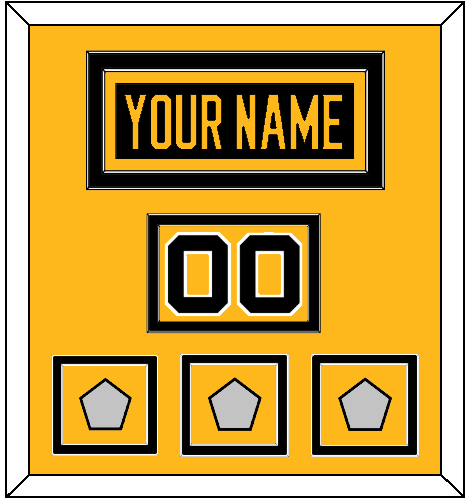Pittsburgh Nameplate, Number (Shoulder) & 2009, 2016 & 2017 Stanley Cup Finals Patches - Home Black - Signature Tier 2