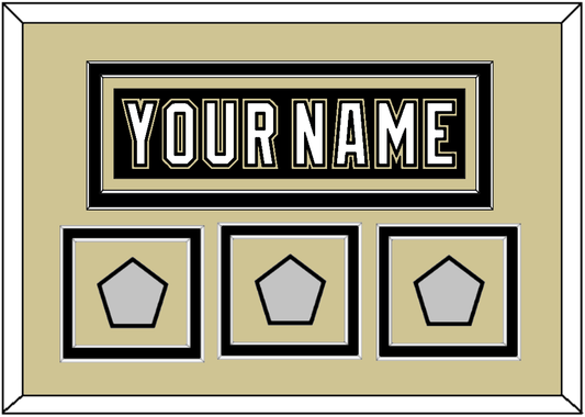 Pittsburgh Nameplate & 2009, 2016 & 2017 Stanley Cup Champions Patches - Home Black (2007-2016) - Signature Tier 2