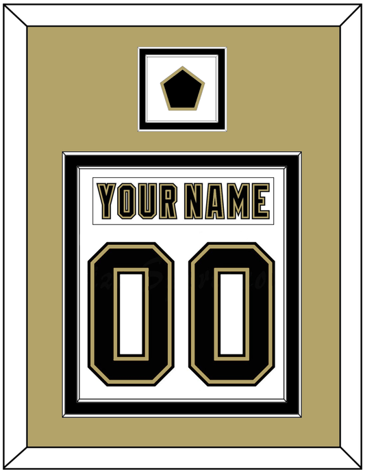 Pittsburgh Nameplate & Number (Back) Combined, With A Logo Patch - White Jersey (2002-2007) - Signature Tier 3