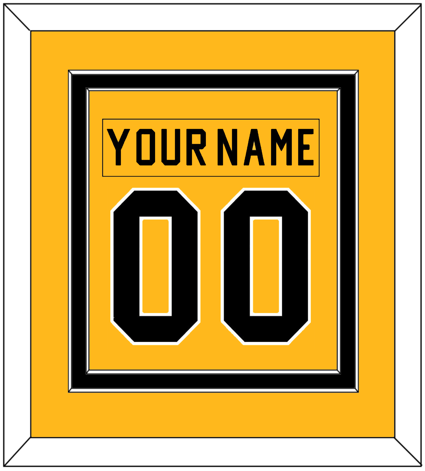 Pittsburgh Nameplate & Number (Back) Combined - Home Gold (1983-1984) - Signature Tier 2