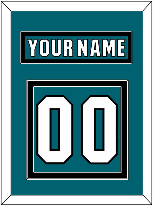 San Jose Nameplate & Number (Back) - Home Teal (2017-2022) - Signature Tier 2