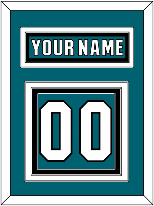 San Jose Nameplate & Number (Back) - Home Teal (2017-2022) - Premier Tier 4
