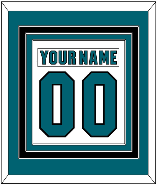 San Jose Nameplate & Number (Back) Combined - Road White (2017-2022) - Premier Tier 3