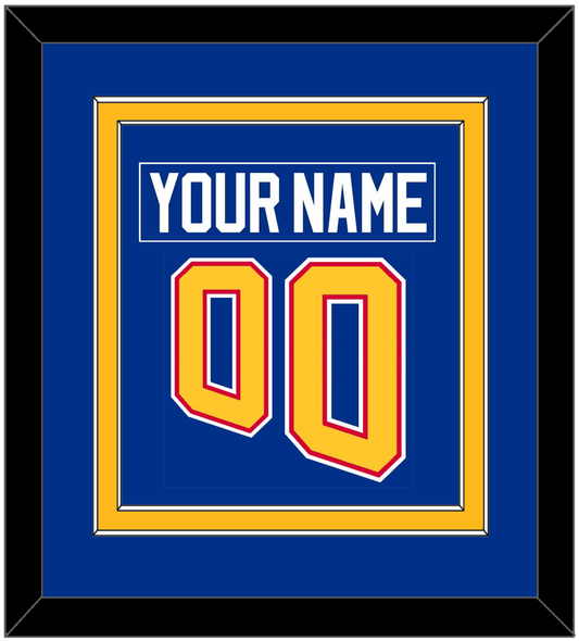 St. Louis Nameplate & Number (Back) Combined - Road Blue (1995-1998) - Signature Tier 2
