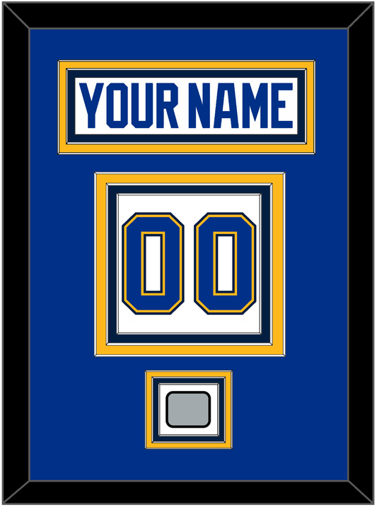 St. Louis Nameplate & Number (Back) With Stanley Cup Champions Patch - Road White (2017-2025) - Premier Tier 3