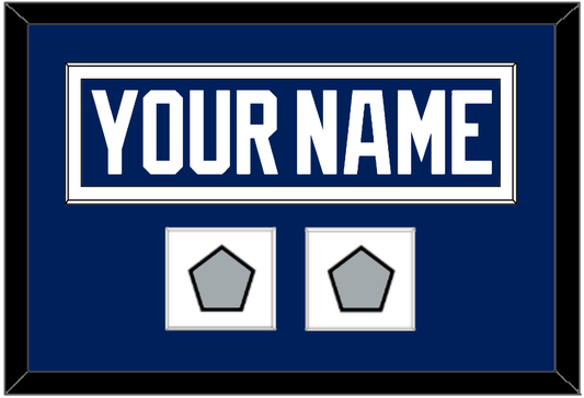 Tampa Bay Nameplate With 2020 & 2021 Stanley Cup Finals Patches - Home Blue - Essential Tier 3