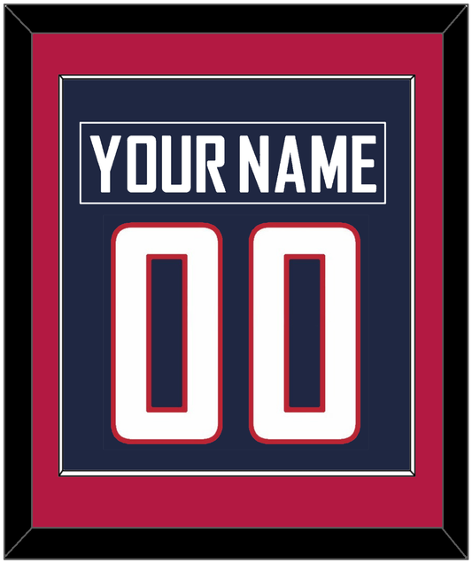 United States Men's Hockey Nameplate & Number (Back) Combined - 2010 Olympics Road Blue - Essential Tier 2