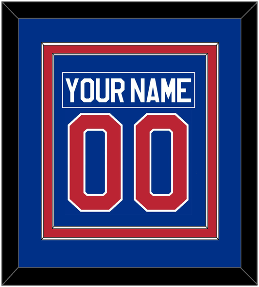 United States Men's Hockey Nameplate & Number (Back) Combined - 1980 Olympics Road Blue - Signature Tier 2
