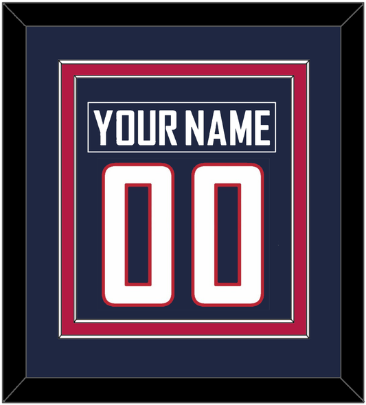 United States Men's Hockey Nameplate & Number (Back) Combined - 2014 Olympics Road Blue - Signature Tier 2