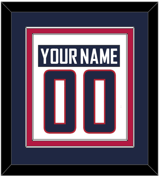United States Men's Hockey Nameplate & Number (Back) Combined - 2014 Olympics Home White - Signature Tier 3