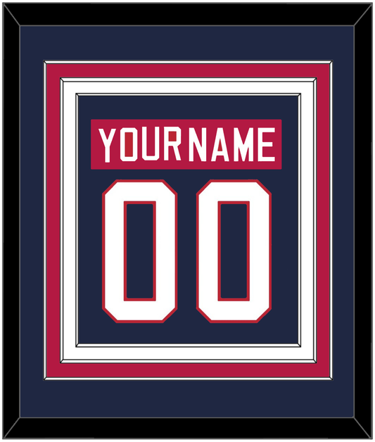 United States Men's Hockey Nameplate & Number (Back) Combined - 2002 Olympics Road Blue - Premier Tier 2
