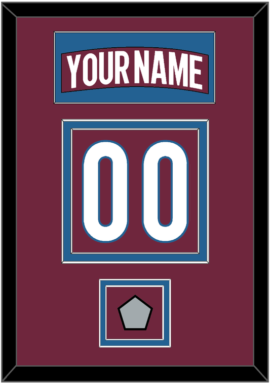 Colorado Nameplate & Number (Back) With Stanley Cup Champions Patch - Home Burgundy - Signature Tier 2