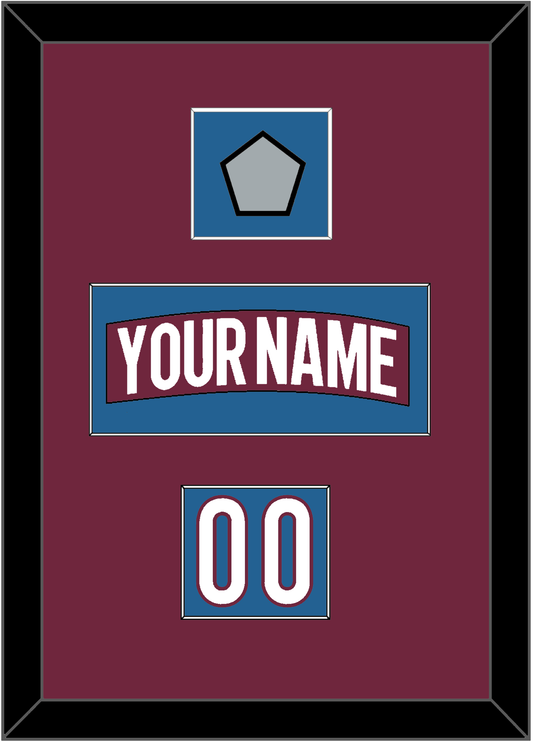 Colorado Nameplate, Number (Shoulder) & 2022 Stanley Cup Champions Patch - Home Burgundy - Essential Tier 2