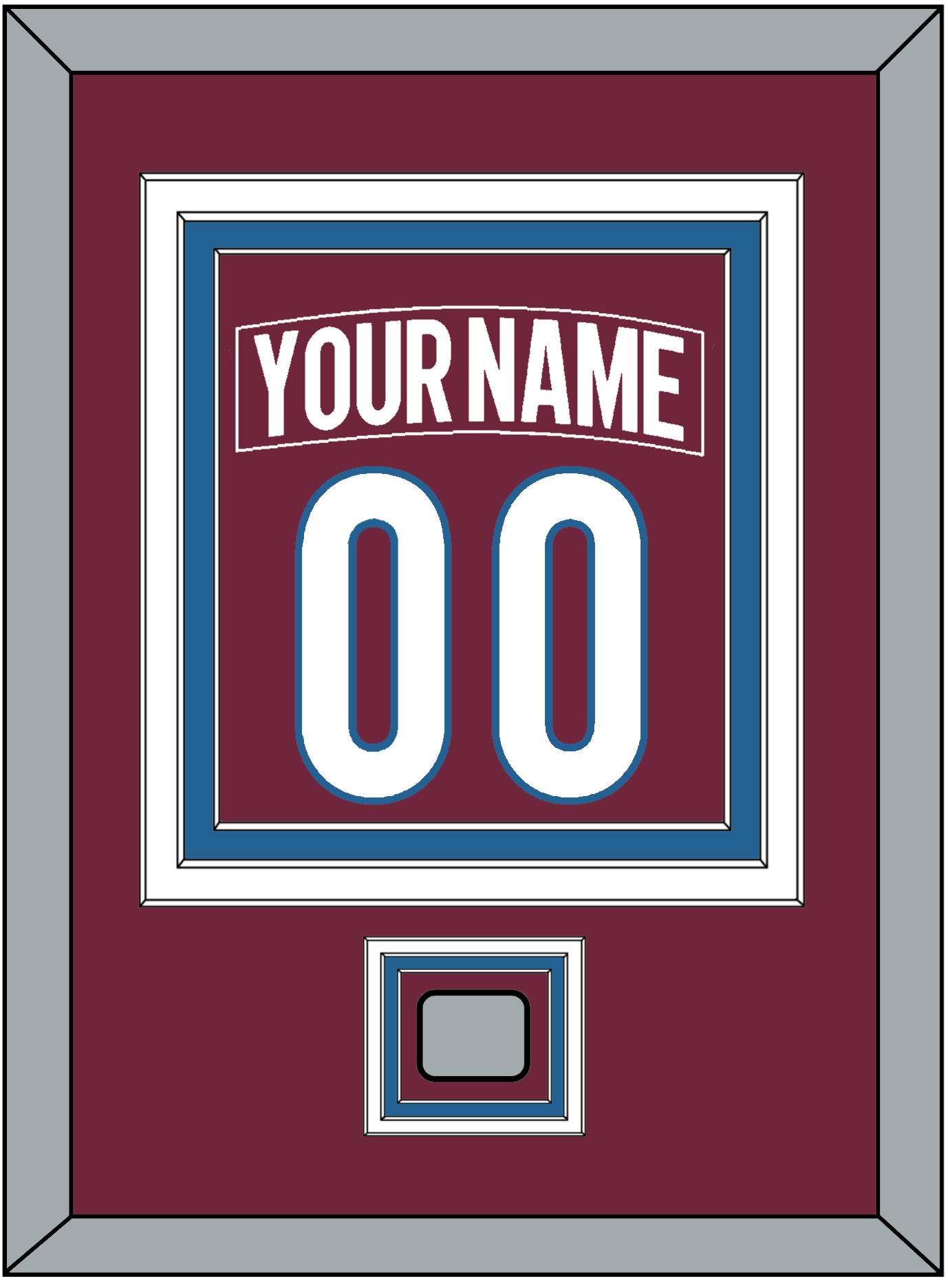 Colorado Nameplate & Number (Back) Combined, With Stanley Cup Champions Patch - Home Burgundy - Premier Tier 2